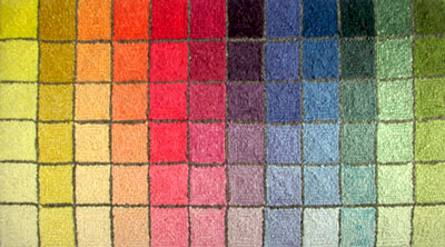 Hand dyed worsted weight 100% wool yarn. Eight value yarns are hand dyed around the color wheel.