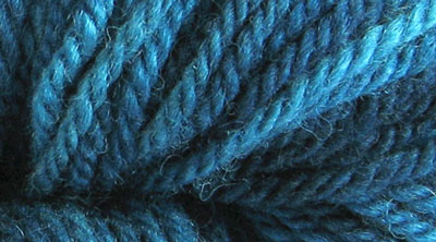 Harbor Blue: hand dyed, bulky rug weight, 100% wool spot dyed yarn in a mix of teal and moss and two blues - great for water - for rug hooking and punching.