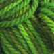 Summer Green: hand dyed, bulky rug weight, 100% wool spot dyed yarn in colors that make you think summer lawns and new leaves for rug hooking and punching.