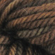 Wild Turkey: hand dyed, bulky rug weight, 100% wool spot dyed yarn in dark mottled browns, bronze, and black for rug hooking and punching.