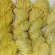 Bulky - Tansy. Hand dyed, bulky rug weight, 100% wool yarn in a pack of 6 yellow gradated color values. 3-ply, approx 260 yds per lb.